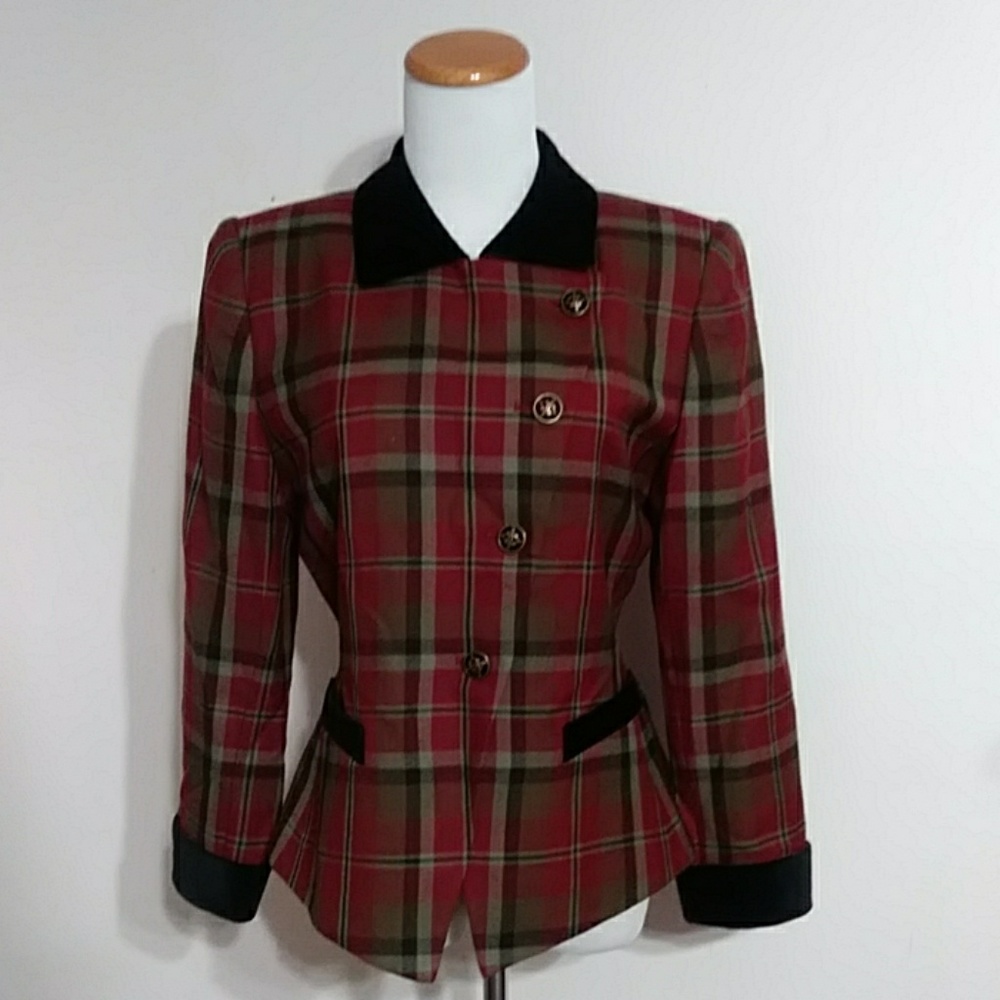 Vintage Kasper A.S.L. Petite Tartan Blazer